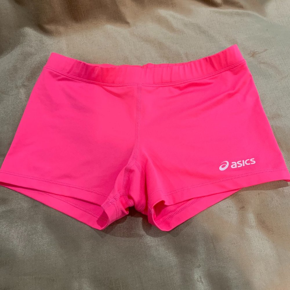 Neon hot pink Asics shorts